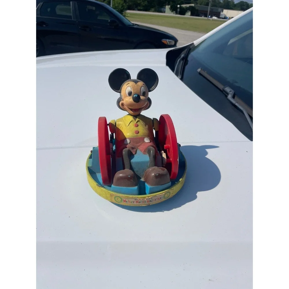 MARX WALT DISNEY MICKEY MOUSE KRAZY KAR BATTERY TOY 1960s WORKS‎